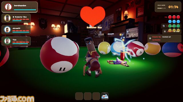 『BAIT BALL PARTY』順番無視の妨害ありビリヤード。最大6人で遊べるわちゃわちゃパーティーゲームのSteamストアページがオープン