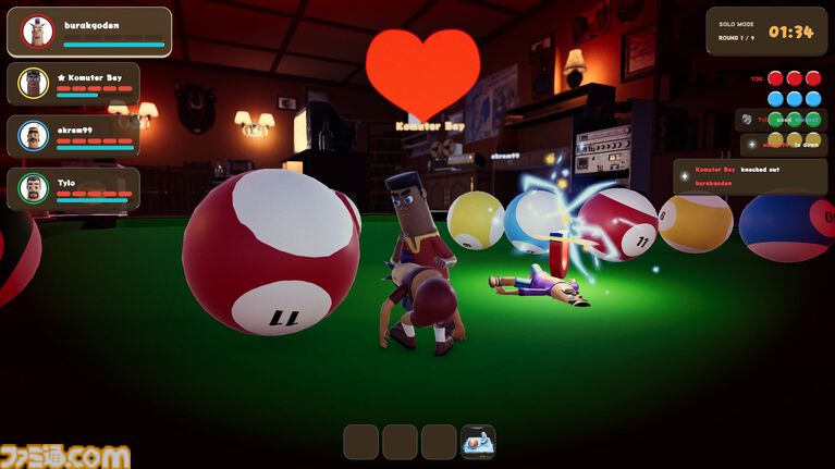 『BAIT BALL PARTY』順番無視の妨害ありビリヤード。最大6人で遊べるわちゃわちゃパーティーゲームのSteamストアページがオープン