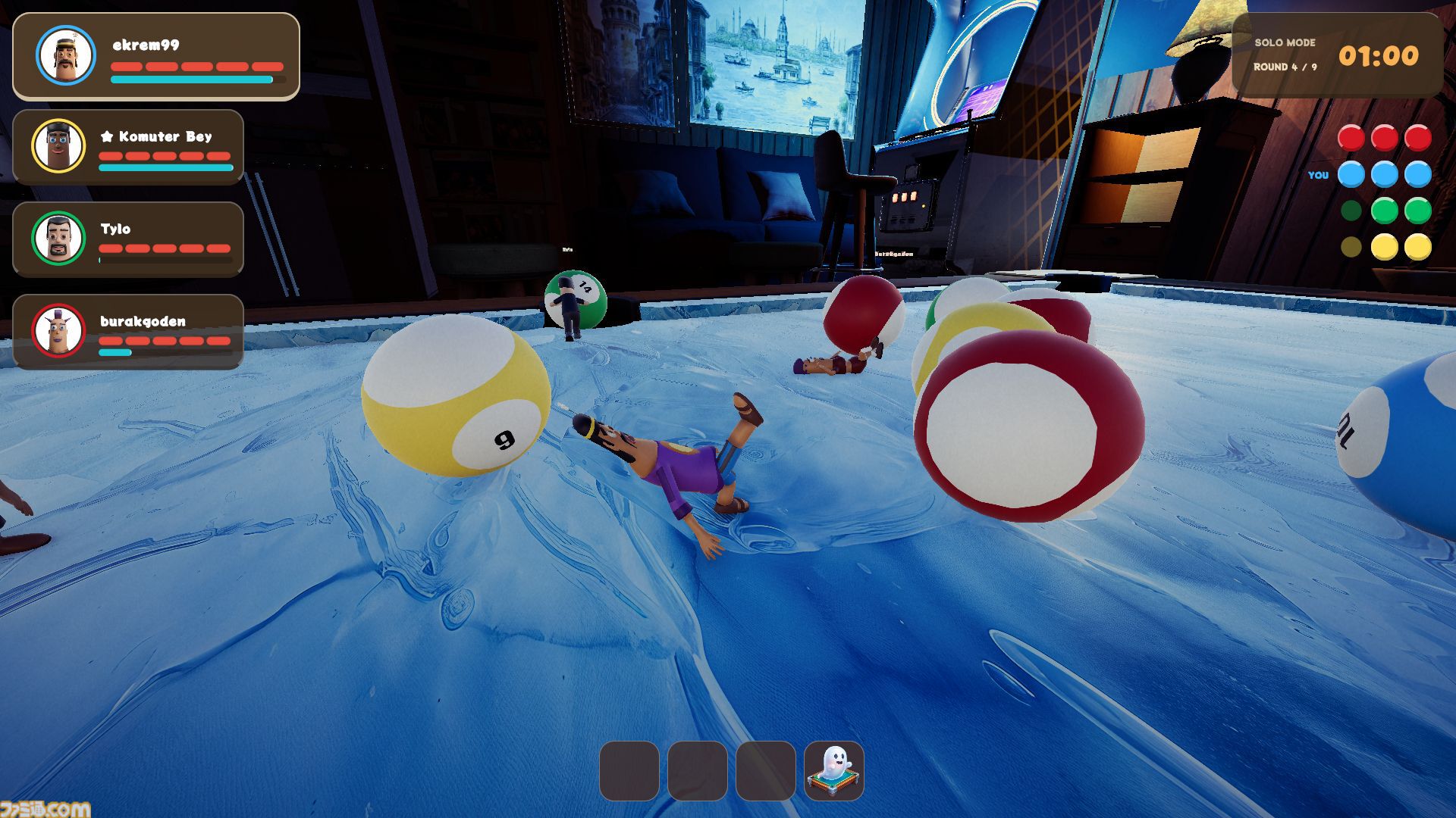 『BAIT BALL PARTY』順番無視の妨害ありビリヤード。最大6人で遊べるわちゃわちゃパーティーゲームのSteamストアページがオープン