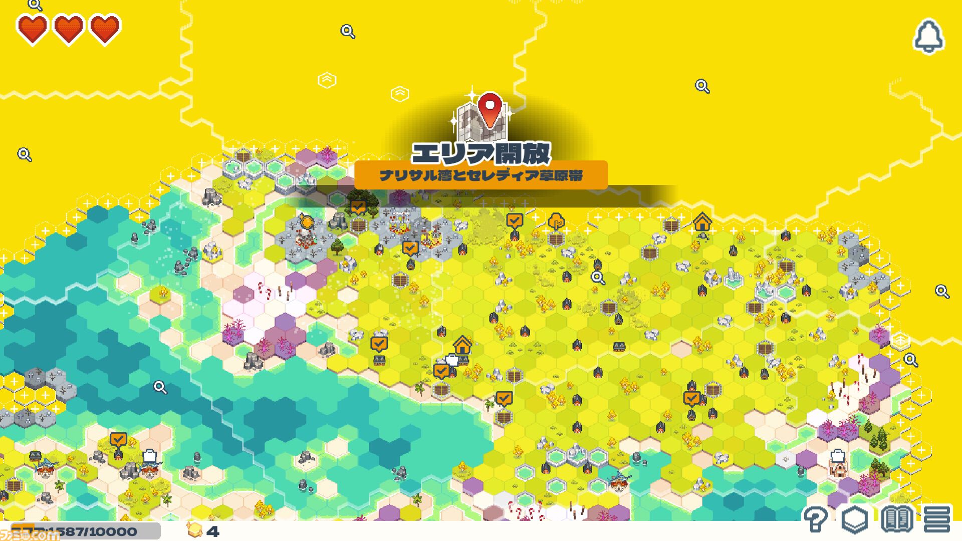 『Dungeon Sweeper Plus』まったり遊べるマインスイーパー風世界開拓ゲーム、Steamで2026年配信。どんどん賑やかになる世界を楽しむチルなタイトル