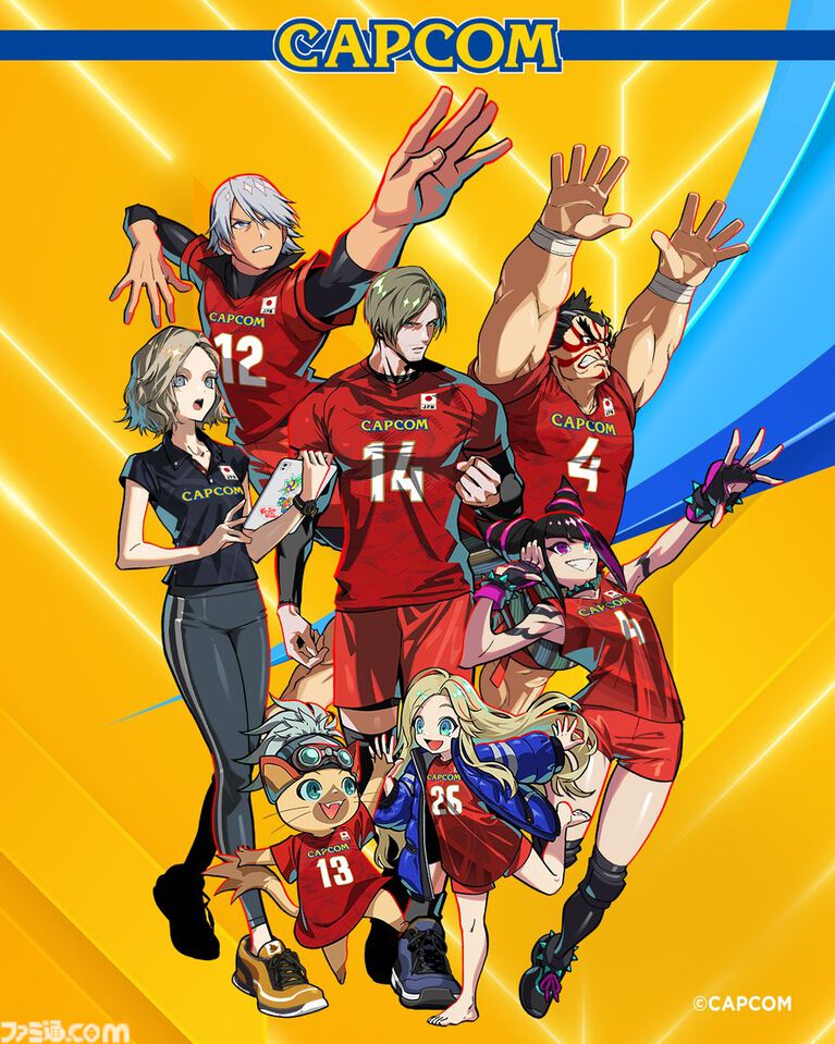 カプコン×バレーボールのコラボイラスト2026年版が公開。『バイオ レクイエム』グレース&レオン、『プラグマタ』ディアナなど最新作のキャラも登場