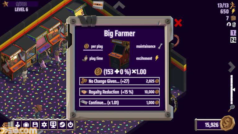 『放置ゲームセンター Corner Arcade』ゲームセンターを経営する放置系ゲームのプレイテストがSteamにて開催。自由なレイアウトで懐かしのカオスなゲーセンも作れる