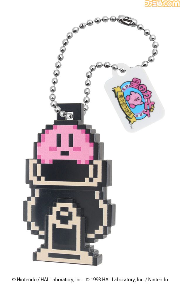『星のカービィ』カービィの立体ドットキーホルダーガチャが6月中旬に発売。ワープスターや大砲に乗った姿も含めた全5種
