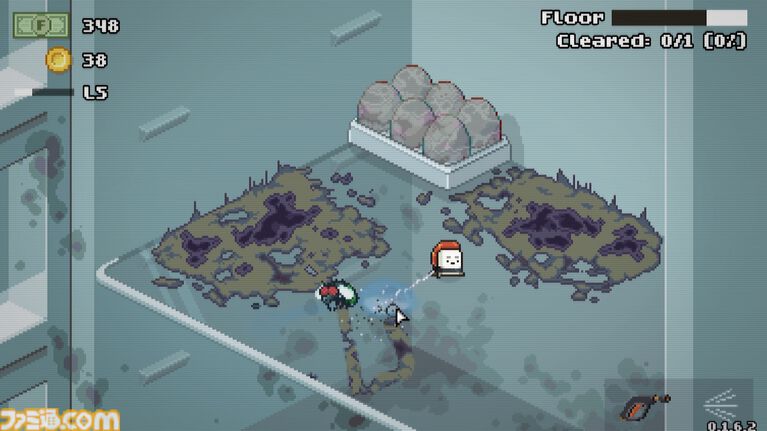 『モルドワッシャー』冷蔵庫やキッチン周りの汚れを一掃する2Dお掃除ゲーム。主人公はなぜか寿司。ビットサミット パンチに試遊出展