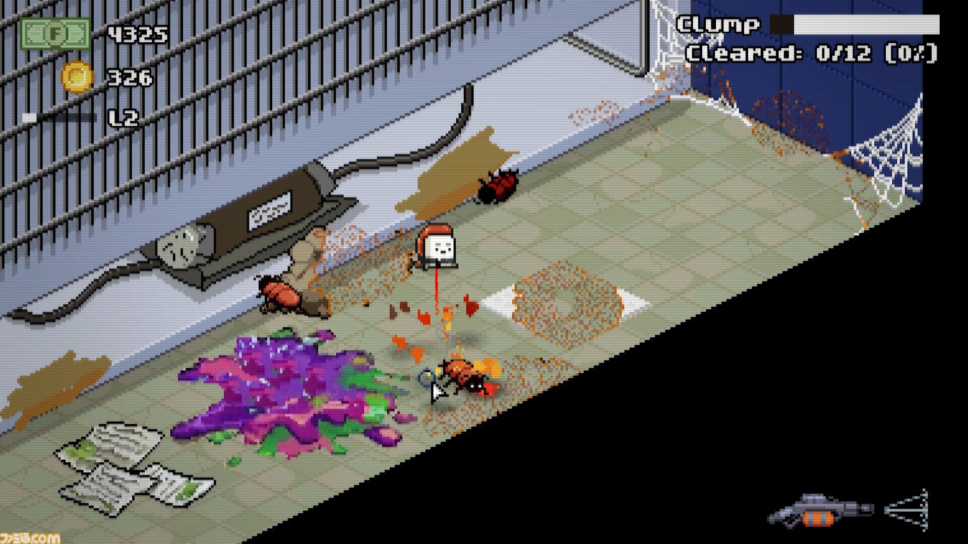 『モルドワッシャー』冷蔵庫やキッチン周りの汚れを一掃する2Dお掃除ゲーム。主人公はなぜか寿司。ビットサミット パンチに試遊出展