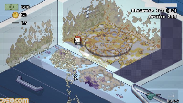 『モルドワッシャー』冷蔵庫やキッチン周りの汚れを一掃する2Dお掃除ゲーム。主人公はなぜか寿司。ビットサミット パンチに試遊出展