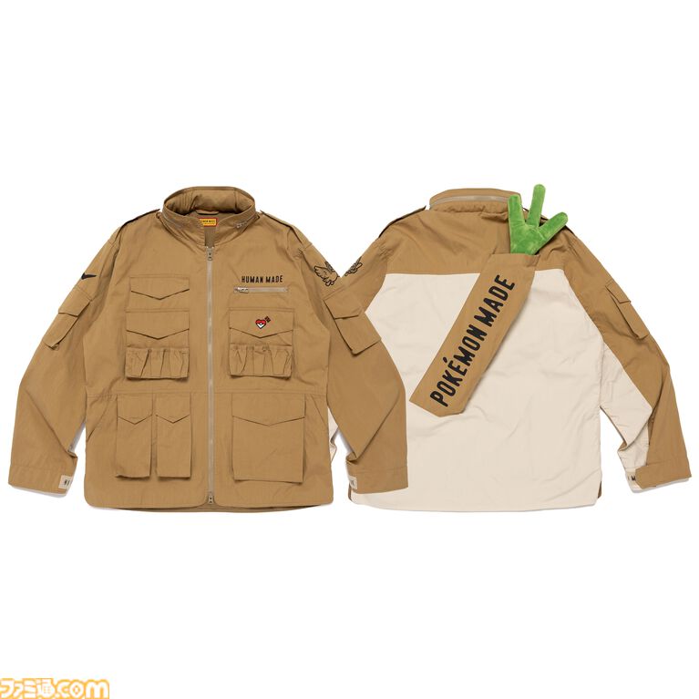 『ポケモン』ネギを背負えるカモネギのジャケットが登場。HUMAN MADEとのコラボ新商品が5月23日より発売。コイキング、ピカチュウの商品も展開