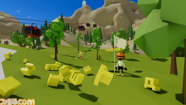 『ヨーデルゴルフ』会話がリアルタイムで3D文字として出現するオープンワールドゴルフゲームが発表。ひとつのボールを共有してカップインを目指す。ビットサミットにも出展