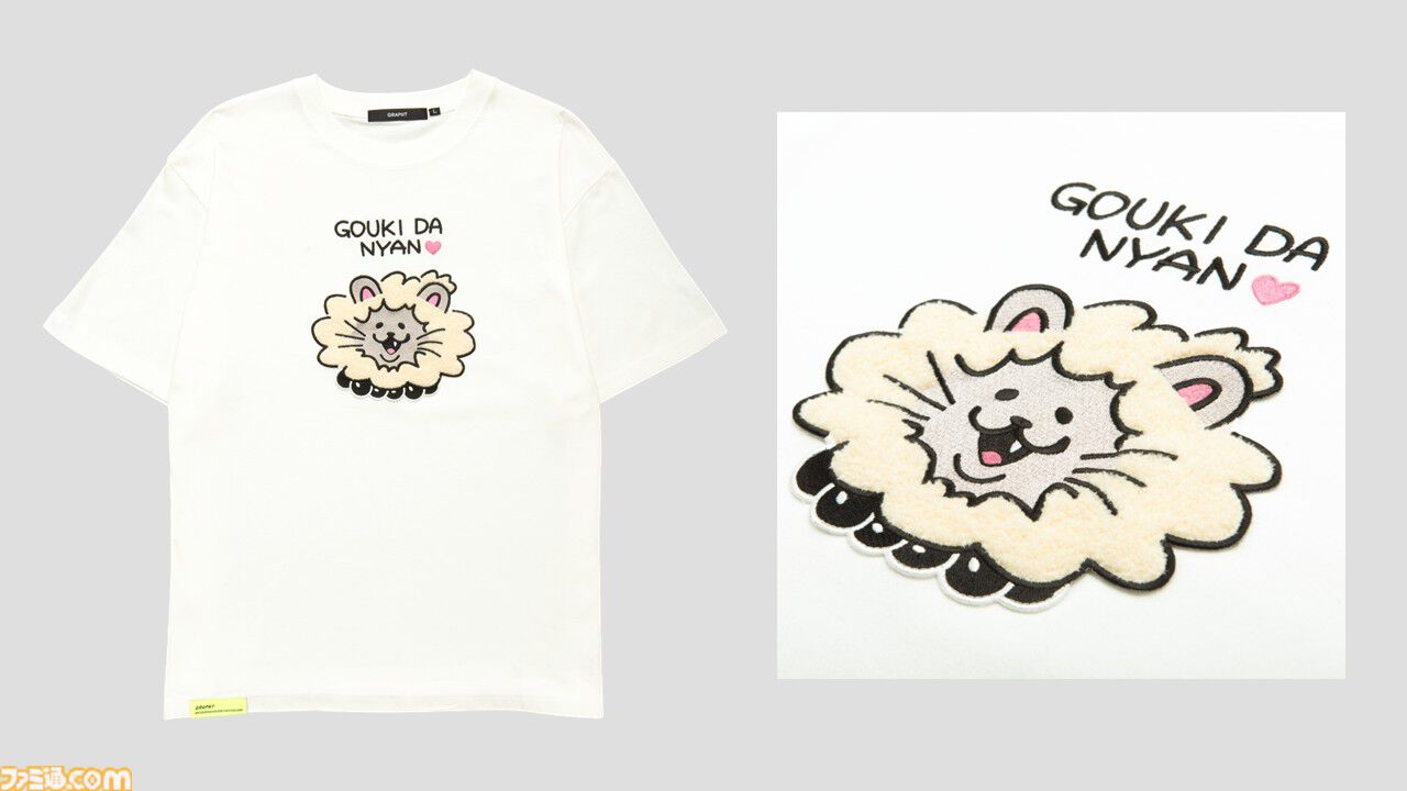 スト6】『がんばれジュリちゃん』豪鬼ニャンの刺繍Tシャツ、マスコット