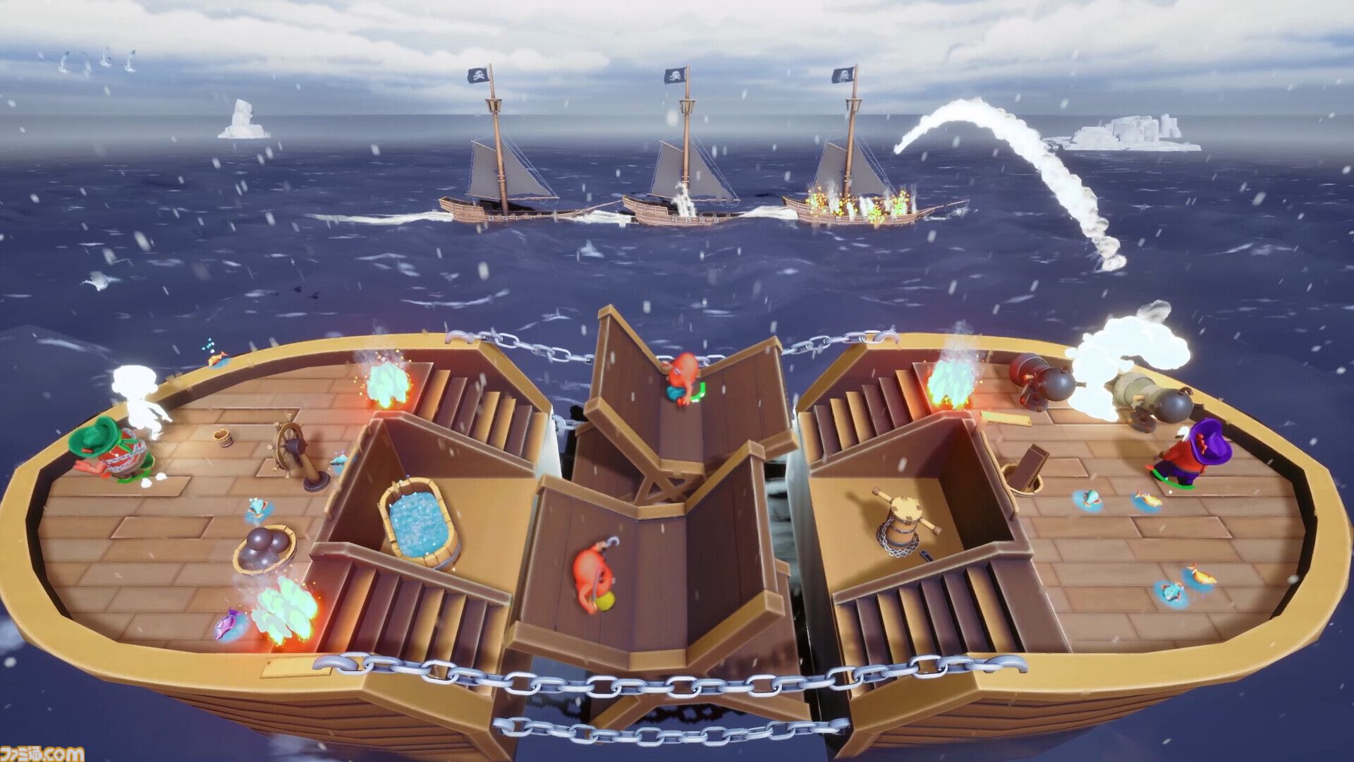 『Aye Aye Captain』は『Overcooked』ライクな4人協力型海賊ゲーム。海賊船の修復から大砲での対戦、隠された財宝を巡る冒険が楽しめる