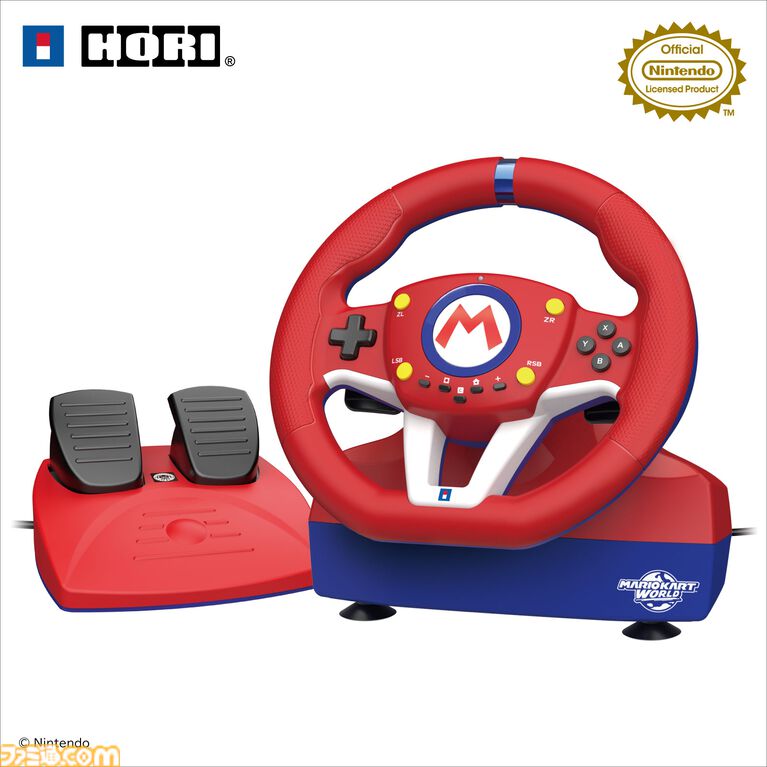 『マリオカート』仕様のステアリング型コントローラー2種がホリより発売。DX版はステアリング直径28センチでデッドゾーン調整機能付き