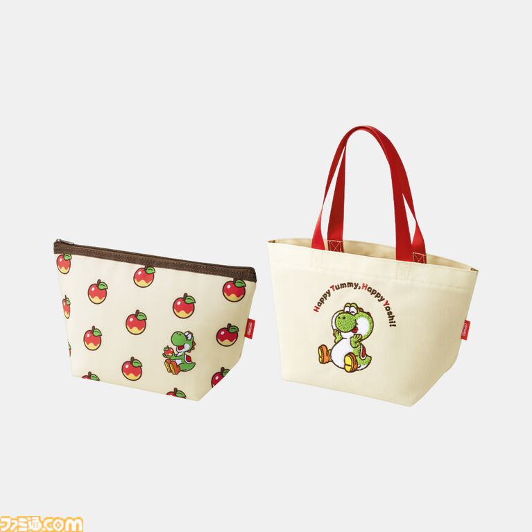 満腹になったヨッシーがかわいいトートバッグなど新商品がマイニンテンドーストアで発売。ヨッシーの保冷剤も同時発売。過去に発売されたタマゴ型キーケースもリニューアル