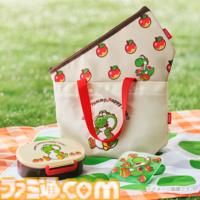 満腹になったヨッシーがかわいいトートバッグなど新商品がマイニンテンドーストアで発売。ヨッシーの保冷剤も同時発売。過去に発売されたタマゴ型キーケースもリニューアル