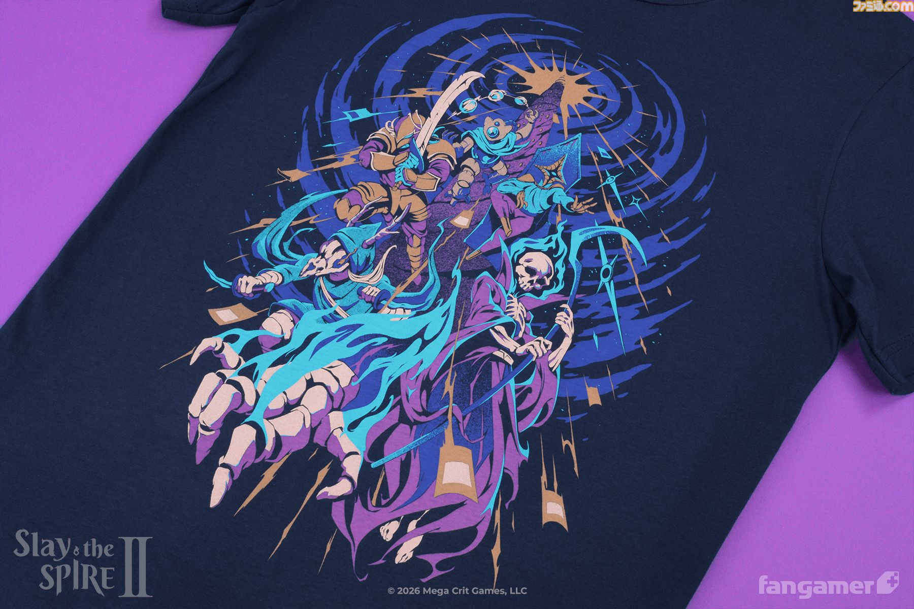 『Slay the Spire 2』5人のプレイアブルキャラがあしらわれたTシャツがクール。ステッカー、ピンバッジなど公式グッズ4点が販売開始