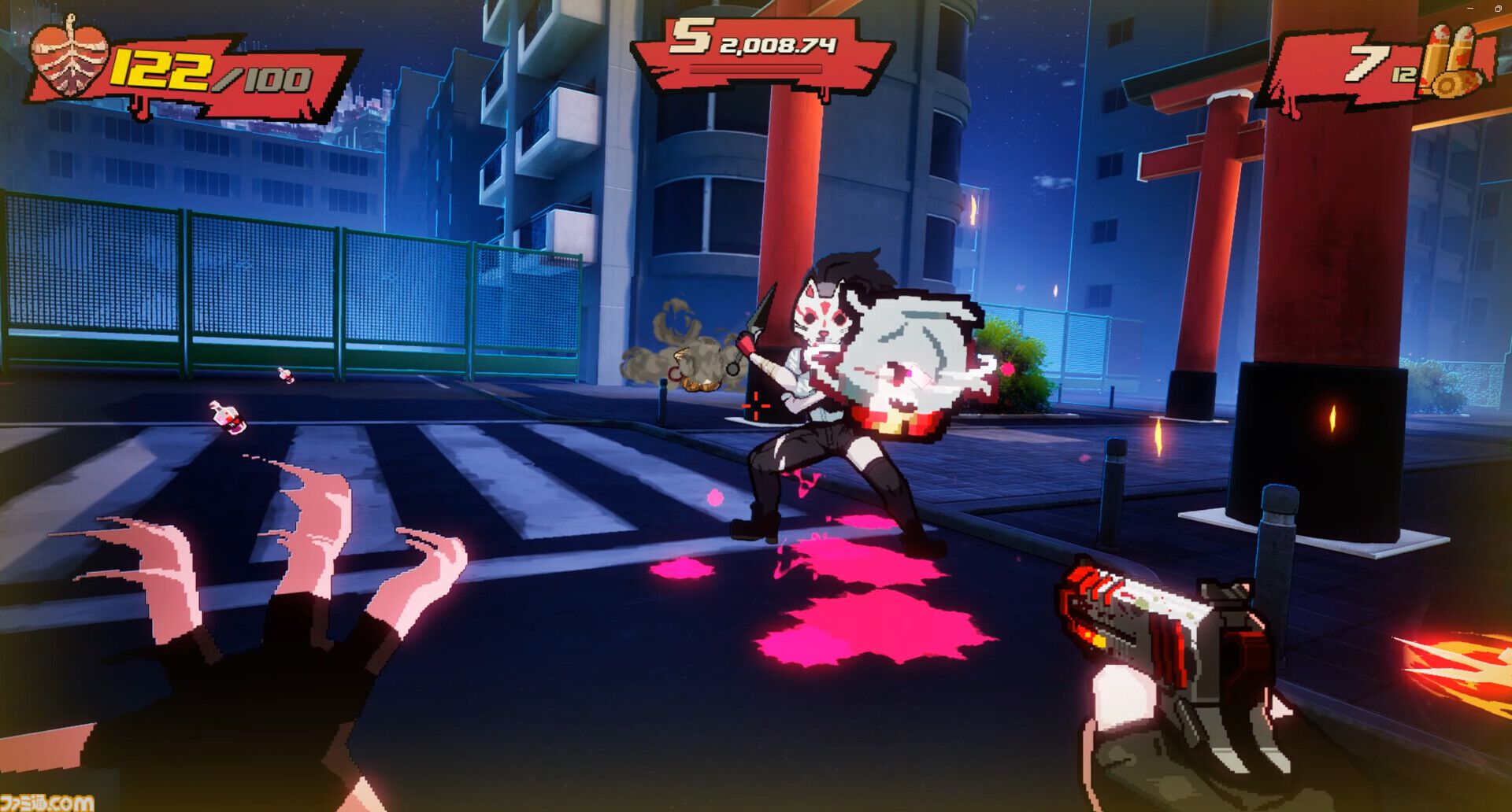 『Blood High!』自分の“頭”をブン投げて敵をブッ倒せ！ ポップで血みどろな狂気のハイスピード吸血鬼FPSがSteam向けに発売