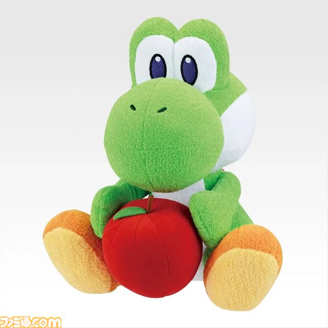 『スーパーマリオ』ヨッシーだらけの一番くじが本日（5/23）発売。りんごを抱えたお座りポーズ、スヤスヤ寝顔がかわいいぬいぐるみなどがラインアップ