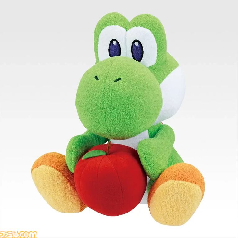 『スーパーマリオ』ヨッシーだらけの一番くじが本日(5/23)発売。りんごを抱えたお座りポーズ、スヤスヤ寝顔がかわいいぬいぐるみなどがラインアップ
