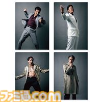 『龍が如く』×『日本統一』コラボ実写ドラマのグッズが発売決定。本宮泰風（桐生一馬）、山口祥行（真島吾朗）たち4人のアクスタ、缶バッジなどがセガストアオンラインにて受注開始