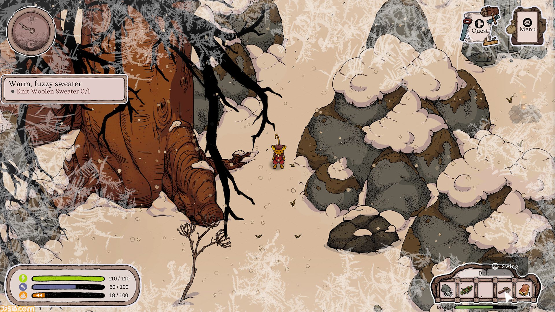 故郷をなくしたネズミが冬を生き抜くサバイバルゲーム『Winter Burrow』が発表。2025年前半発売で、Game Passにも対応【Xbox Games Showcase】