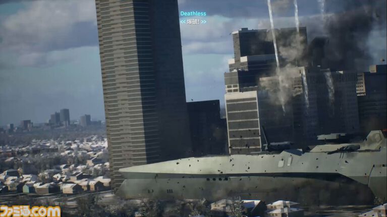 『エースコンバット8』レビュー。陸上戦艦がビルをなぎ倒す様子はもはや怪獣映画。雲海での空戦で“深化”を確実に体感。トンネルくぐりも確認できた体験会リポート