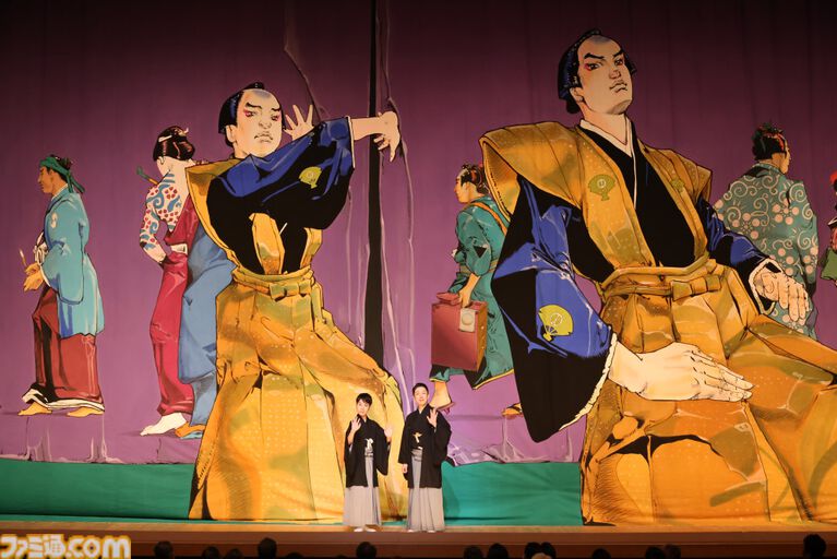 『ジョジョ』の荒木飛呂彦が博多座の襲名披露祝幕をデザイン。裃の色は“黄金”のようなイメージで表現