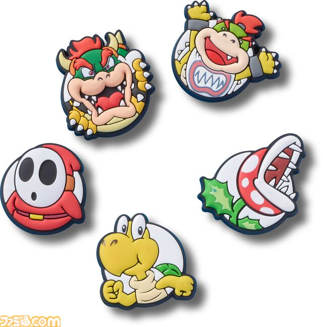 『スーパーマリオ』コラボクロックスが7月16日に発売。おなじみの赤帽子やピーチ、ヨッシー、クッパなど一目で分かる各カラー