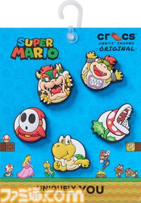 『スーパーマリオ』コラボクロックスが7月16日に発売。おなじみの赤帽子やピーチ、ヨッシー、クッパなど一目で分かる各カラー