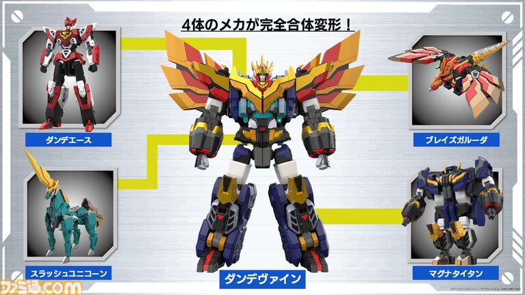 完全新作ロボットアニメ『合体神』シリーズが発表。第1弾『獣王武神ダンデヴァイン』は10月より放送開始。グッドスマイルカンパニー25周年プロジェクトとして、アニメと同時に玩具も展開