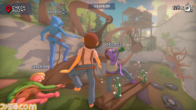『Friendly Steps』ロープで繋がった仲間たちと帰宅を目指す酔いどれ協力アクション。最大4人プレイ対応の体験版が配信開始