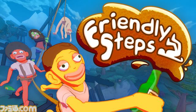 『Friendly Steps』ロープで繋がった仲間たちと帰宅を目指す酔いどれ協力アクション。最大4人プレイ対応の体験版が配信開始