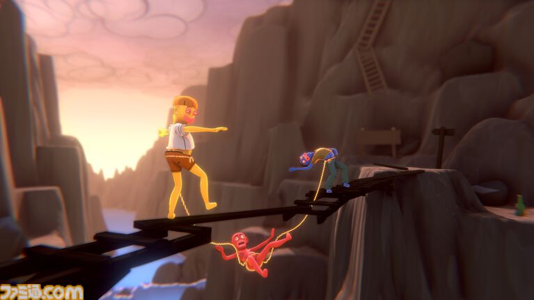 『Friendly Steps』ロープで繋がった仲間たちと帰宅を目指す酔いどれ協力アクション。最大4人プレイ対応の体験版が配信開始