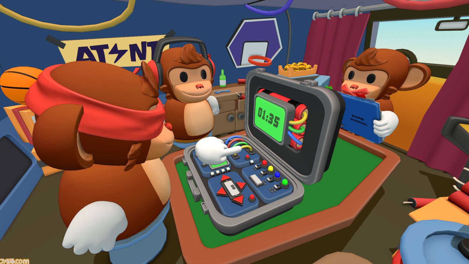 『BOMBANANA!』見ざる・聞かざる・言わざるで挑む3人協力ゲーム。爆弾操作役、マニュアルを持つ指示役、情報伝達役に分かれて爆弾解除を目指せ