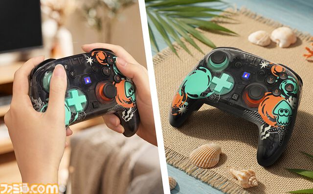 『スプラトゥーン レイダース』Switch2用ワイヤレスコントローラがホリから発売。クリアー素材＆躍動感のあるインクのデザインがカッコいい。ヘッドセットや収納バッグなども登場