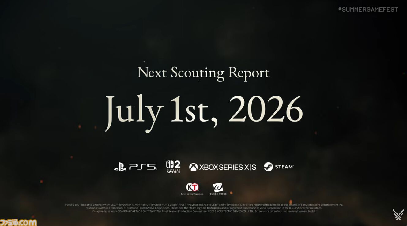 『進撃の巨人3』コーエーテクモの新作アクション発表、7月1日発売決定。本編クライマックスのマーレ編がメインに【Summer Game Fest 2026】