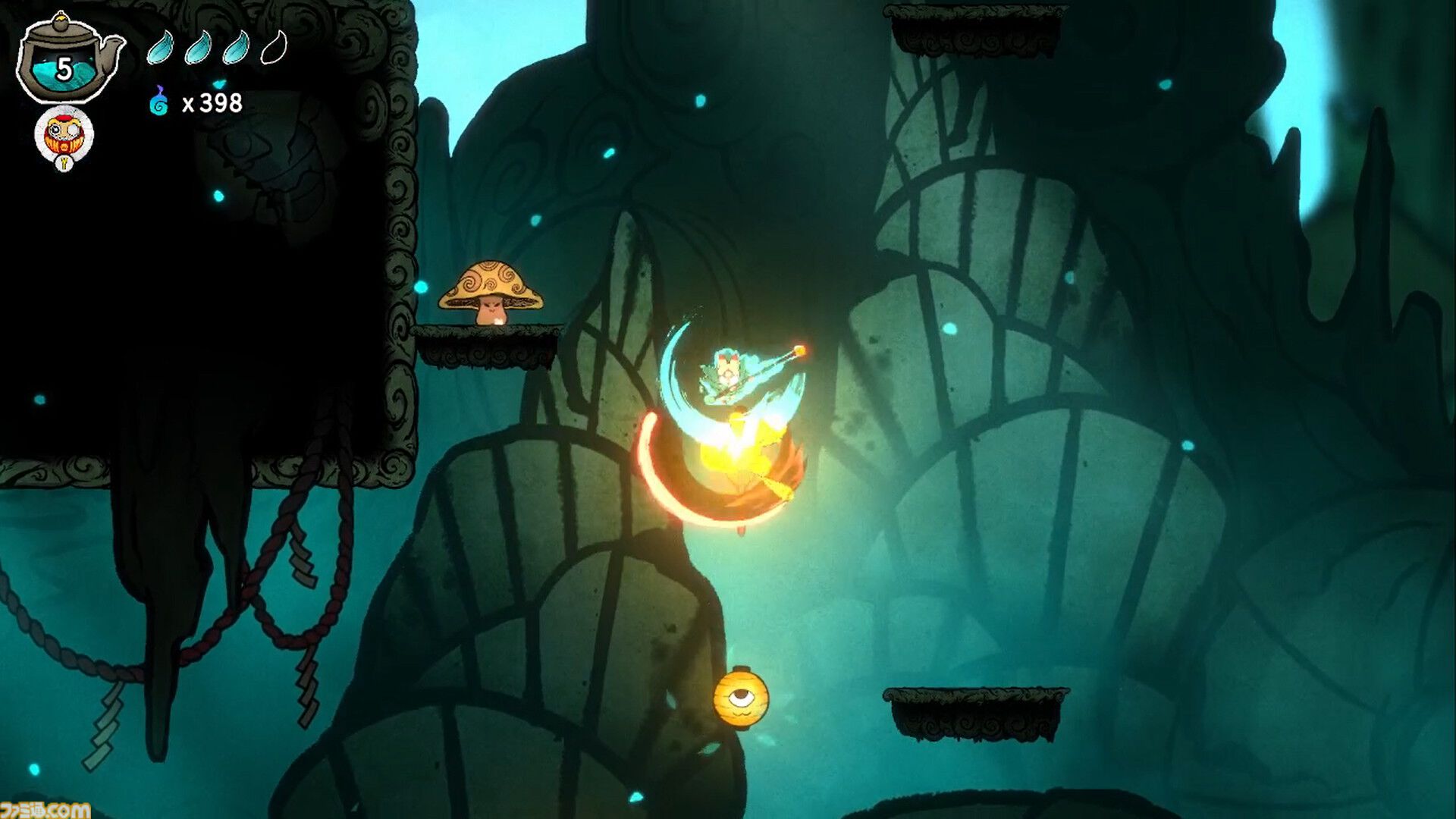『ボウと月夜の碧い花』体験版レビュー。空中アクションがやみつきになる和風メトロイドヴァニア。日本の神話や伝承がモチーフの世界観にも引き込まれる