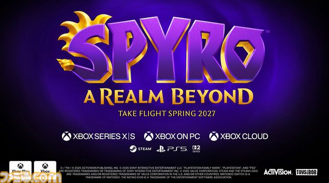『スパイロ ア レルム ビヨンド』2027年春発売決定！ Switch2、PS5、XBOX、PC展開で小さなドラゴン“スパイロ”が帰ってくる！【XBOX Games Showcase 2026】