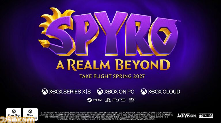 『スパイロ ア レルム ビヨンド』2027年春発売決定！ Switch2、PS5、XBOX、PC展開で小さなドラゴン“スパイロ”が帰ってくる！【XBOX Games Showcase 2026】