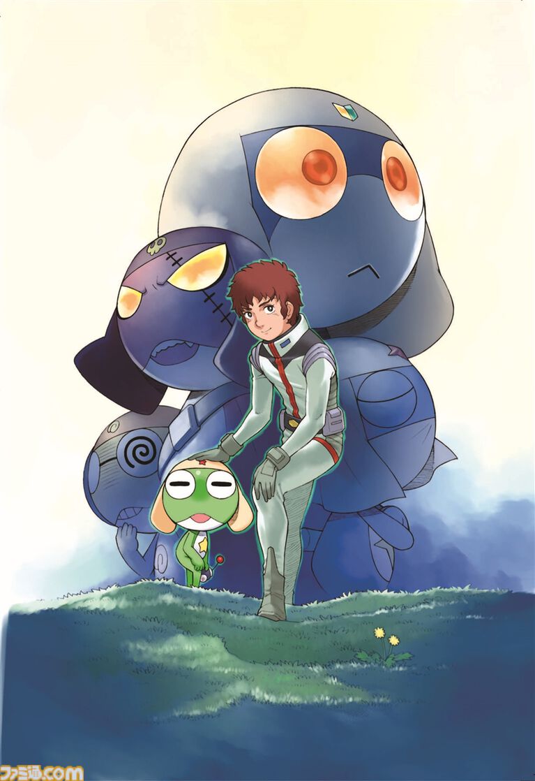 『ガンダム』×『ケロロ』コラボで軍曹、アムロ、シャアが腕組み歩く。安彦良和&吉崎観音の描き下ろしイラスト、ガンダムMk-II(ケロロ仕様)などコラボ詳細解禁