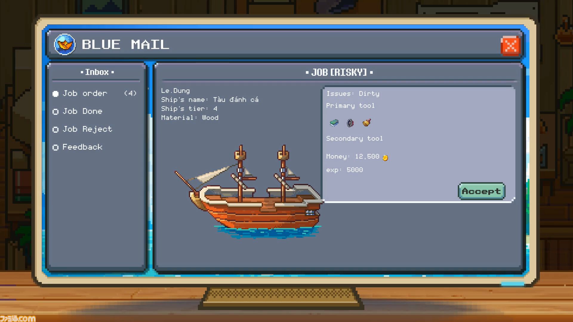 船を掃除するチルな2Dドットシミュレーション『Seaside Wash』Steamストアページ公開