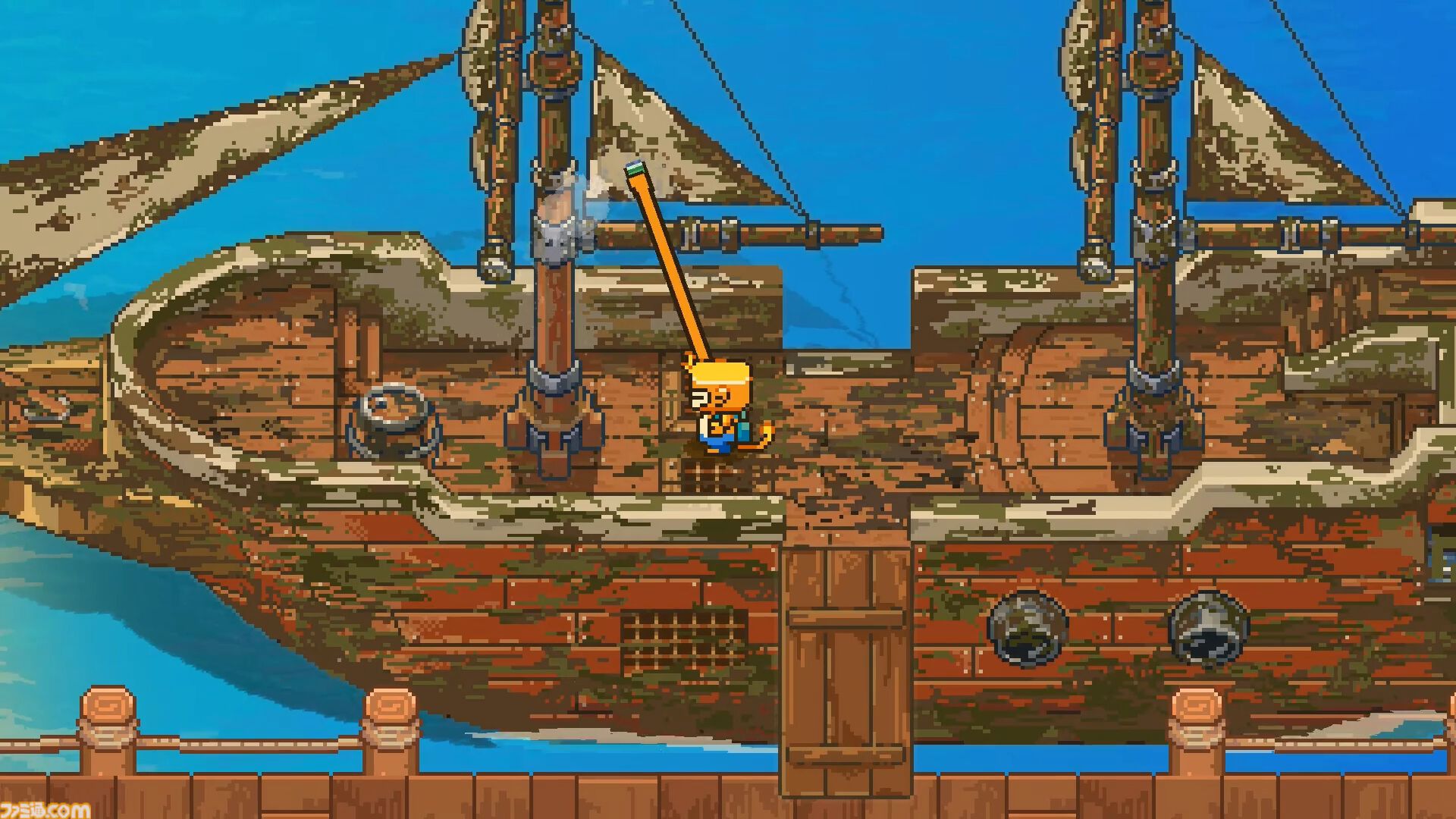 船を掃除するチルな2Dドットシミュレーション『Seaside Wash』Steamストアページ公開