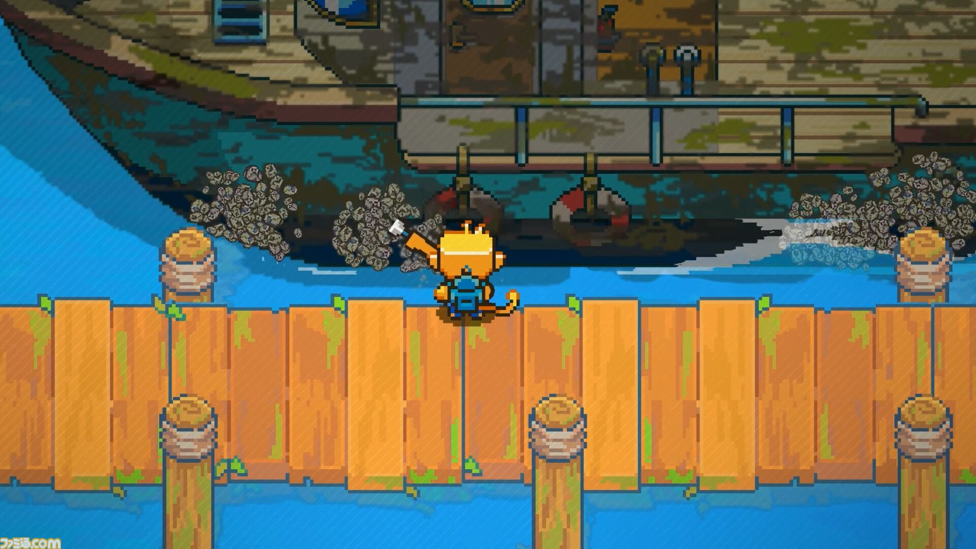 船を掃除するチルな2Dドットシミュレーション『Seaside Wash』Steamストアページ公開