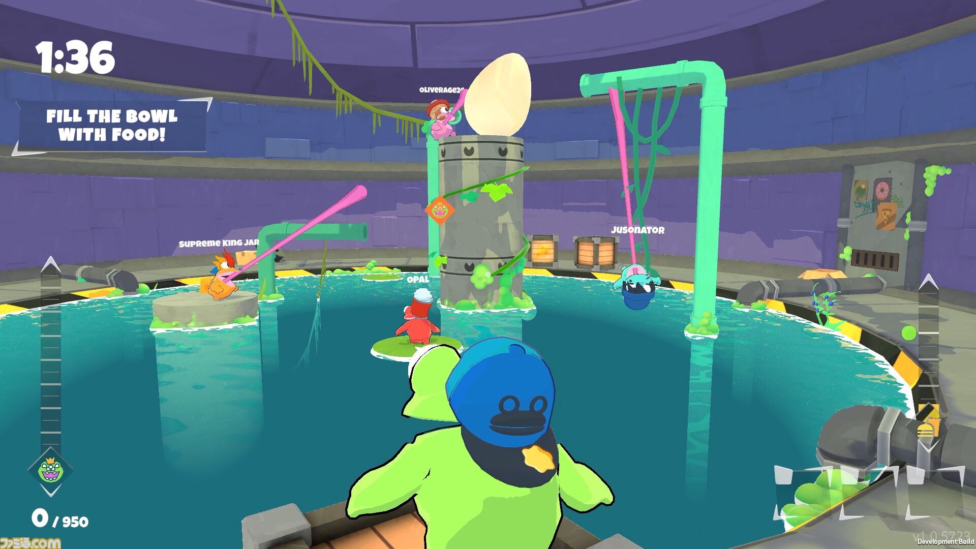 『フロッグスクワッド』腹ペコなボスに食料を捧げるため奮闘する協力アクションが本日（6/12）発売。ベタベタの“舌”をつかって解決するひらめきパズル