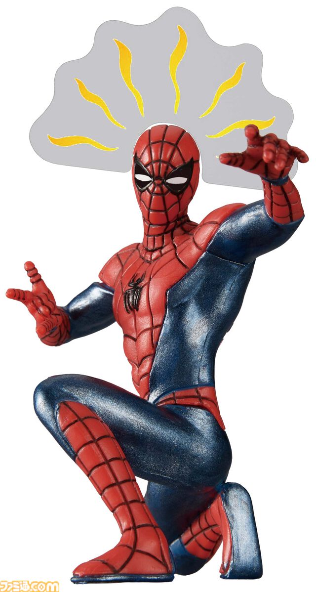 スパイダーマンのリアル造形フィギュアガチャが7月中旬発売。戦闘、新聞チェック、自撮りなどあらゆるシーンを再現