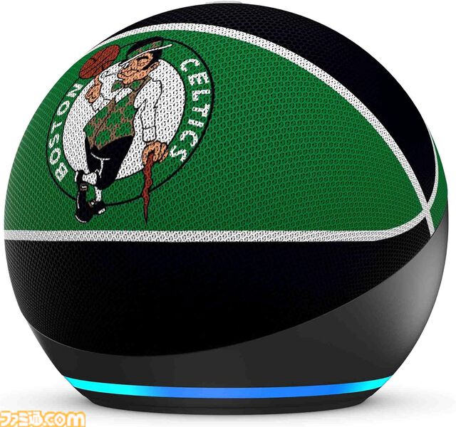 NBA特別仕様の“Echo Dot”がAmazonで販売中。レイカーズ、ウォリアーズ、ブルズなどロゴ入りで全6種。話しかければ試合情報もチェックできる