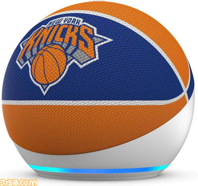 NBA特別仕様の“Echo Dot”がAmazonで販売中。レイカーズ、ウォリアーズ、ブルズなどロゴ入りで全6種。話しかければ試合情報もチェックできる