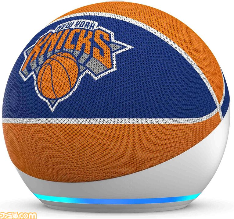 NBA特別仕様の“Echo Dot”がAmazonで販売中。レイカーズ、ウォリアーズ、ブルズなどロゴ入りで全6種。話しかければ試合情報もチェックできる