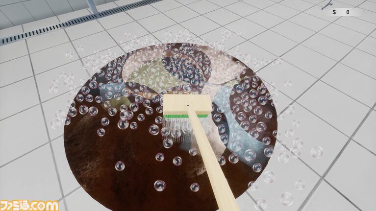 『絨毯を洗うゲーム』体験版が配信中。お掃除ゲームなのになぜか隕石が落下して進行状況リセット。限られた時間内で掃除の効率化を目指す