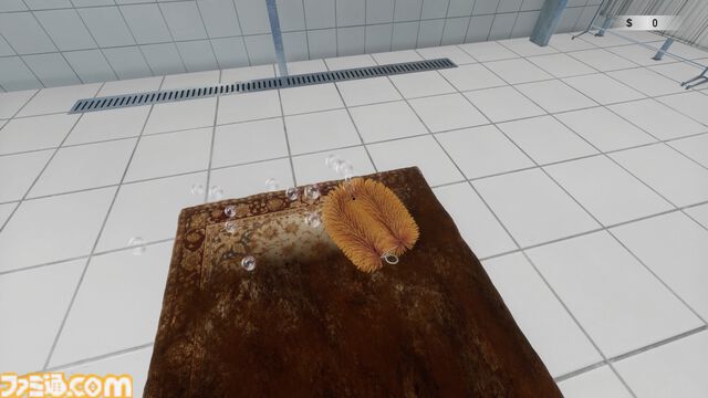 『絨毯を洗うゲーム』体験版が配信中。お掃除ゲームなのになぜか隕石が落下して進行状況リセット。限られた時間内で掃除の効率化を目指す