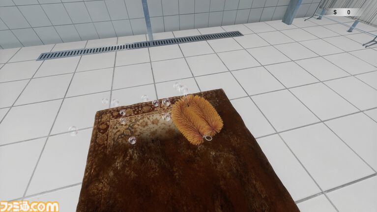 『絨毯を洗うゲーム』体験版が配信中。お掃除ゲームなのになぜか隕石が落下して進行状況リセット。限られた時間内で掃除の効率化を目指す
