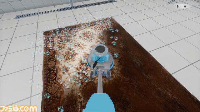 『絨毯を洗うゲーム』体験版が配信中。お掃除ゲームなのになぜか隕石が落下して進行状況リセット。限られた時間内で掃除の効率化を目指す